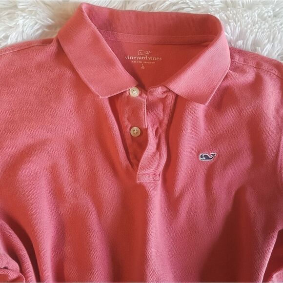 Vinyard Vines Pink Long Sleeve Polo Shirt Kids Size Large 16 - Picture 3 of 7